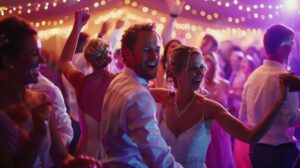 people dancing and celebrating wedding party